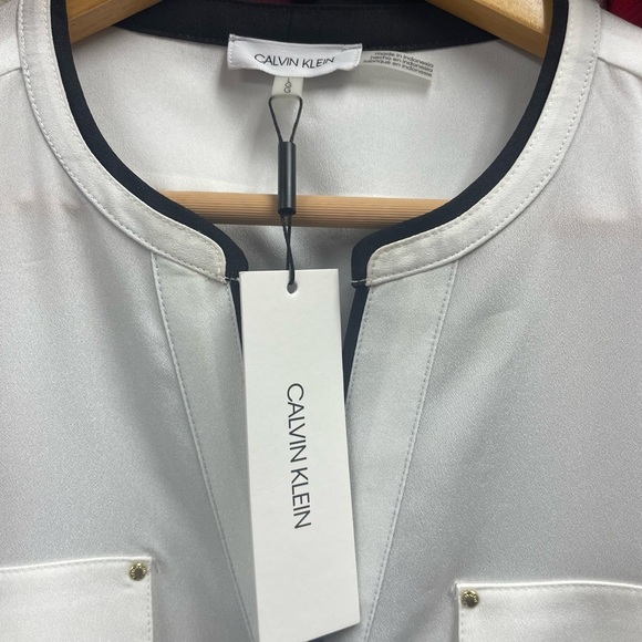 Calvin Klein Women’s White Button Up NWT size L - Picture 4 of 4